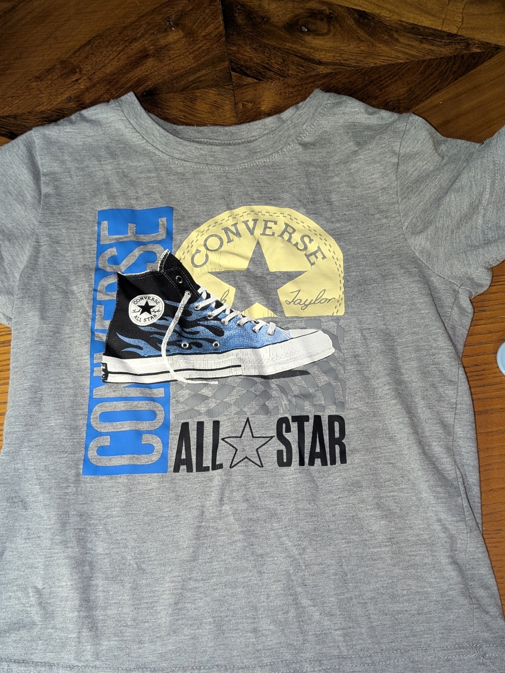 Converse Boys' Gray All Star Graphic Tee - Blue Accent